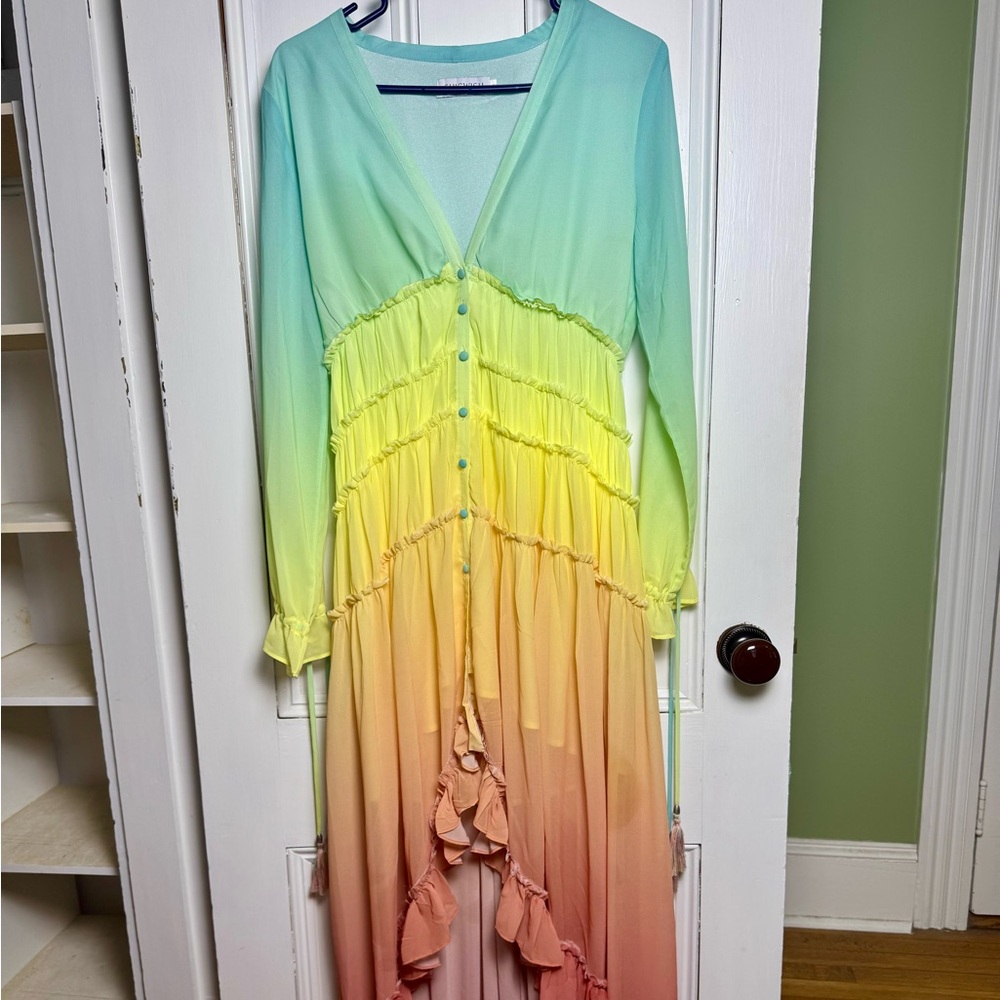Chicwish Rainbow V-Neck Dress